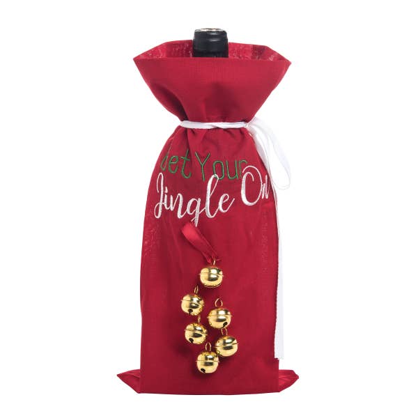 Get Your Jingle On Embroidered Wine Bag - BFF Here