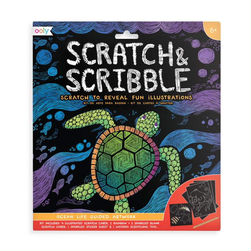 Scratch & Scribble Art Kit -- Ocean Life - BFF Here