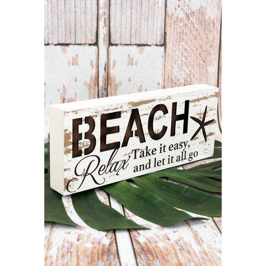 'Beach' Wood Box Sign - BFF Here