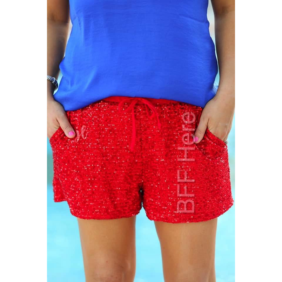 VIP Status Sequin Shorts -- Choice of Color - BFF Here