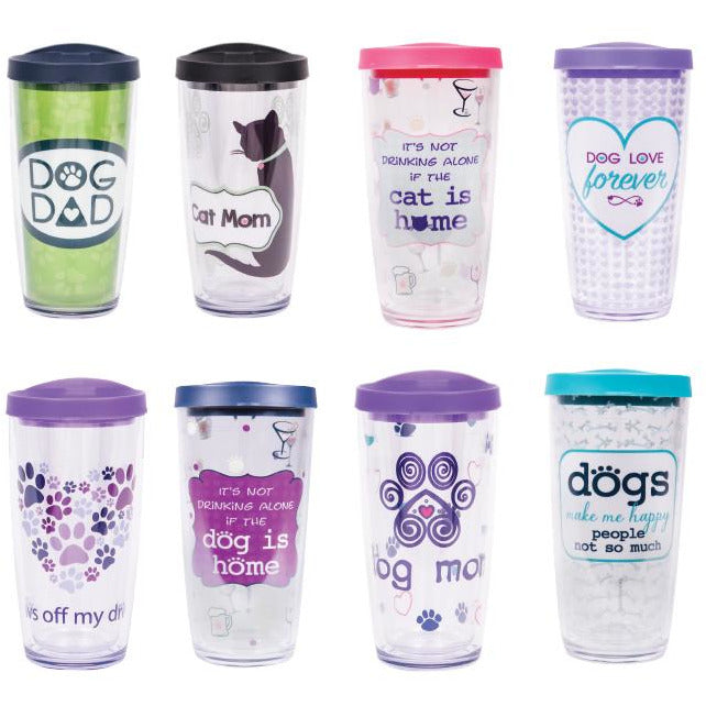 Assorted Thermal Pet Drinkware -- Choice of Style 16 oz. - BFF Here