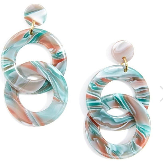 Acetate Chain Drop Earring-- Choice of Color - BFF Here