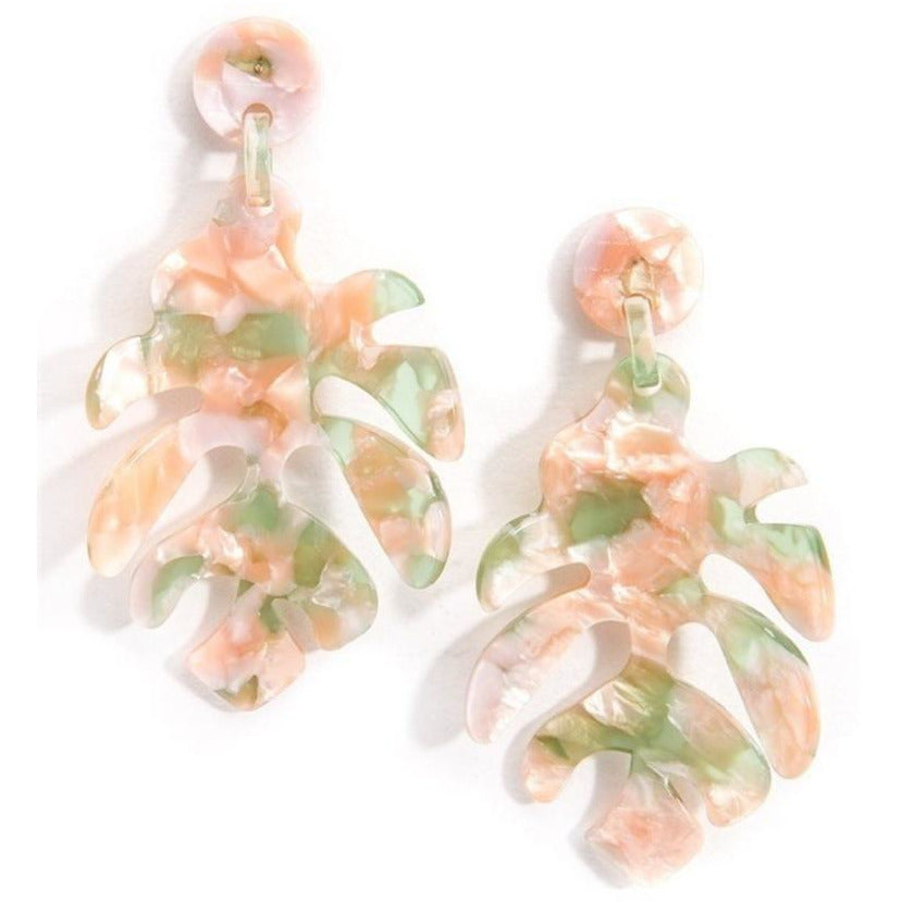 Tortoise Palm Tree Leaf Earring - BFF Here