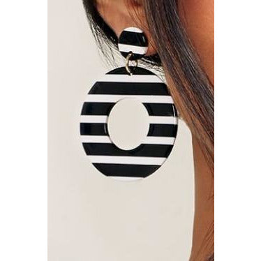 Chunky Striped Mod Earring - BFF Here