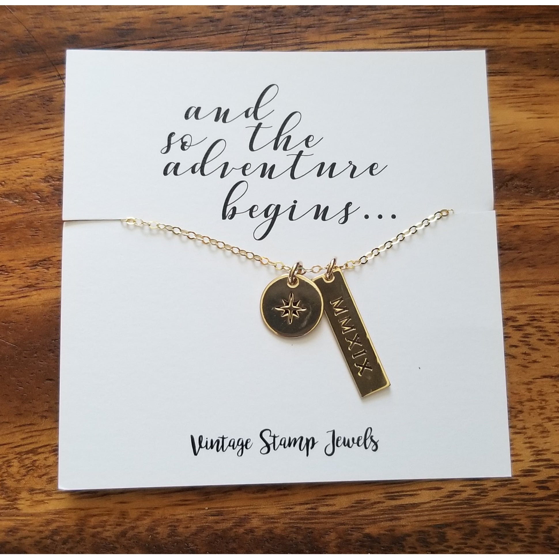 Adventure Compass Grad Bar Necklace - BFF Here