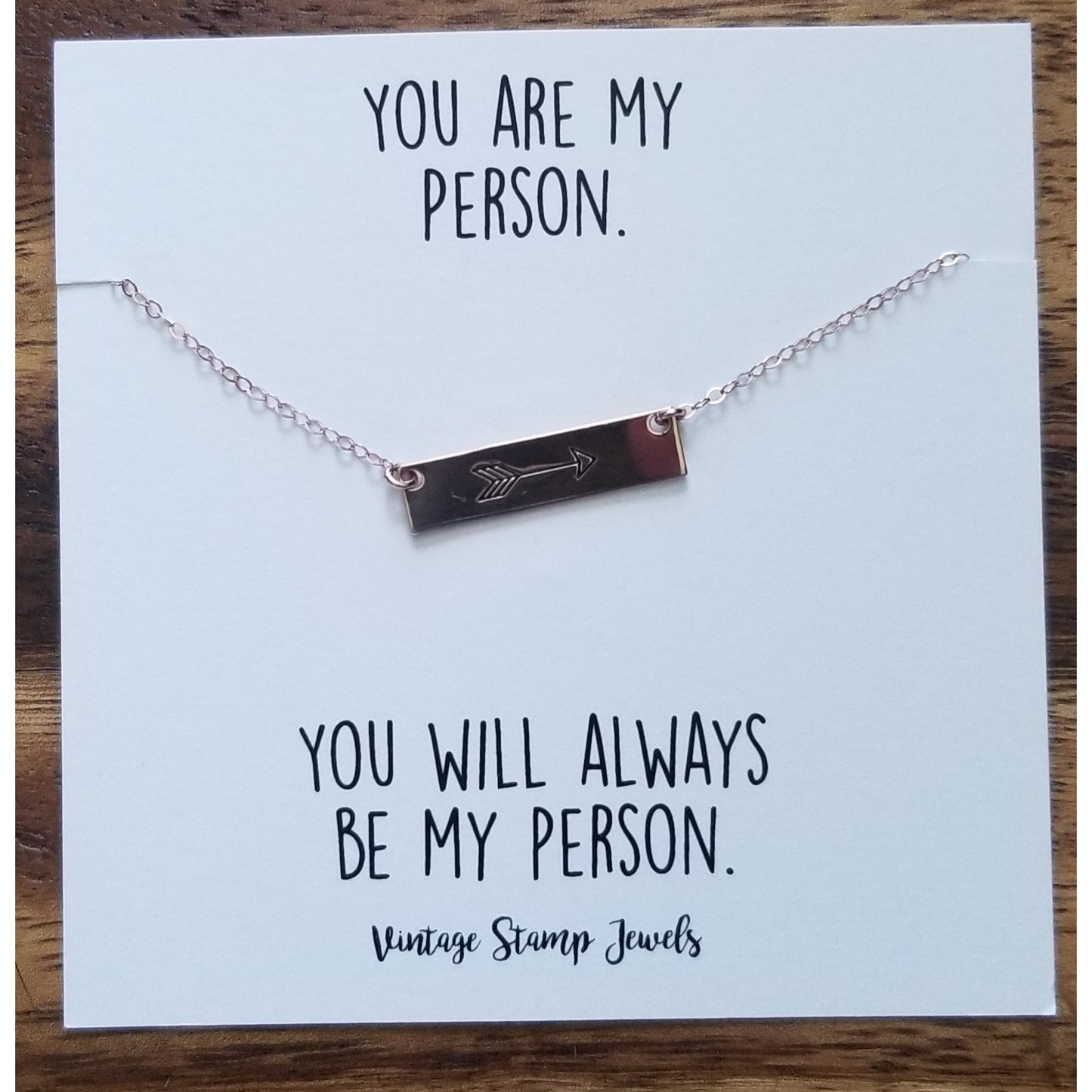 Arrow Bar Necklace - My Person   - BFF Here