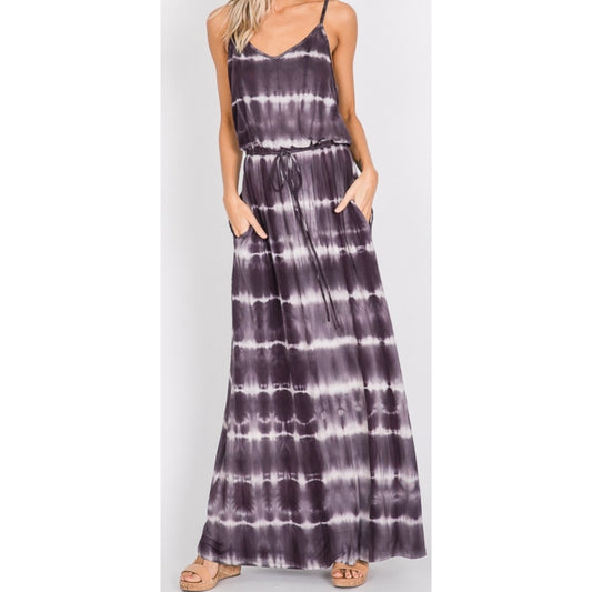 Tie Dye Maxi Cami Dress -- Choice of Size - BFF Here