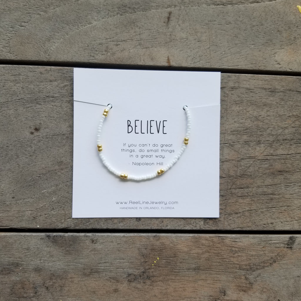 Motivational Friendship Bracelet -- Choice of Quote - BFF Here