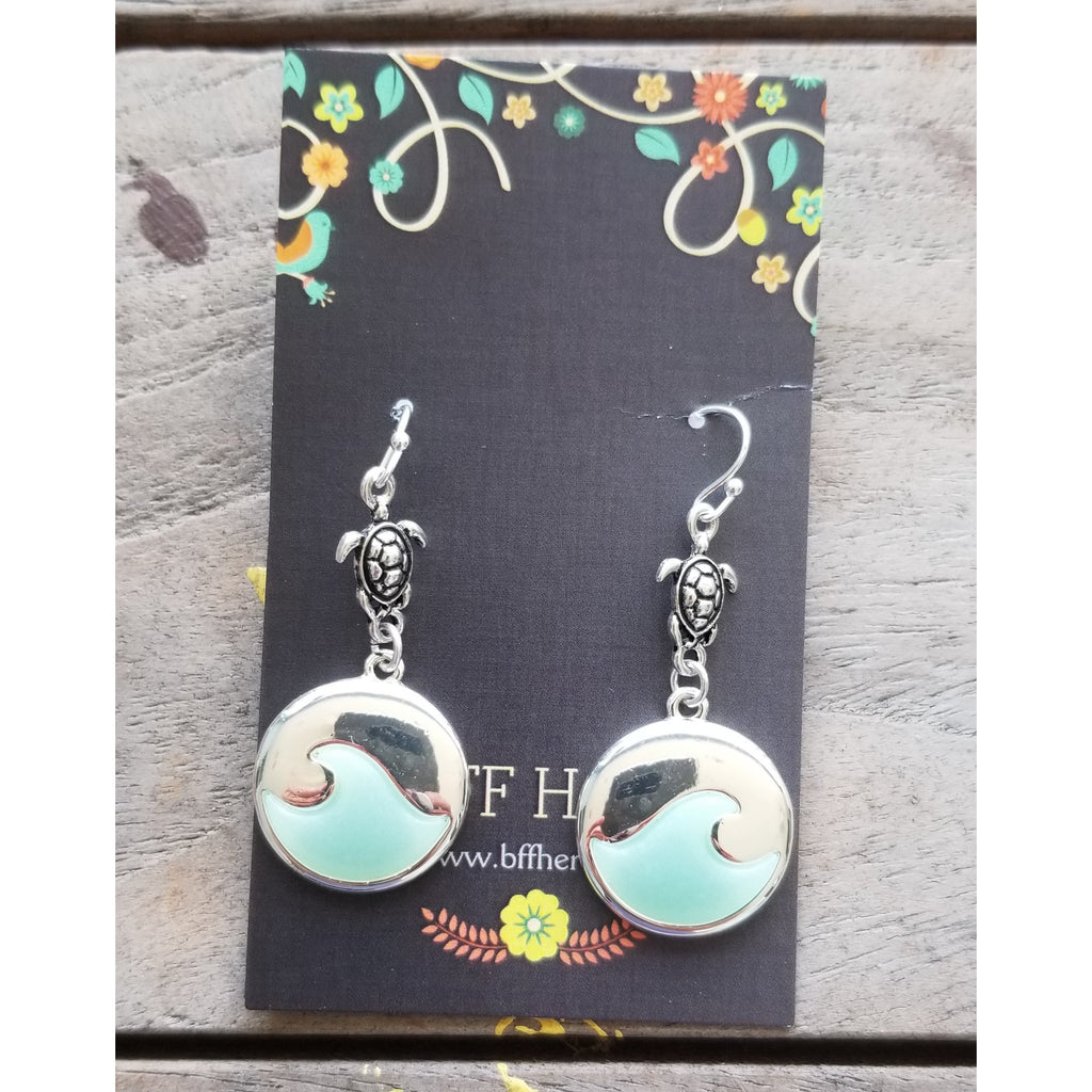 Turquoise Sea Glass and Sea Animal Earring -- Choice of Style - BFF Here