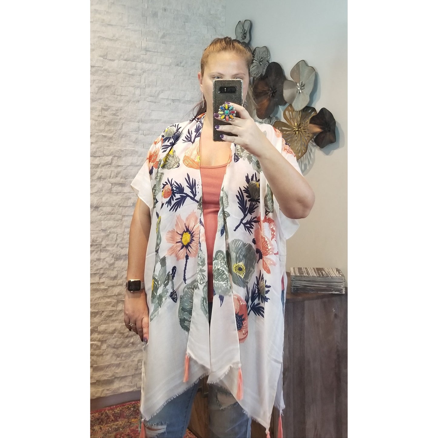 Unforgettable Cream Floral Lightweight Kimono - BFF Here