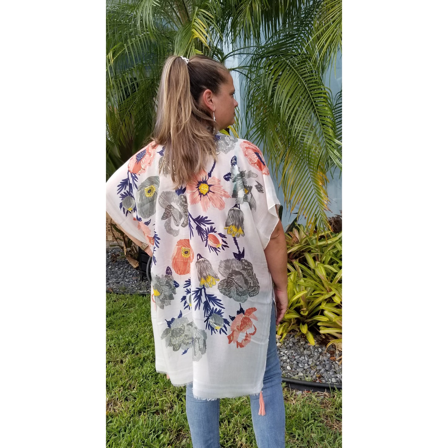 Unforgettable Cream Floral Lightweight Kimono - BFF Here