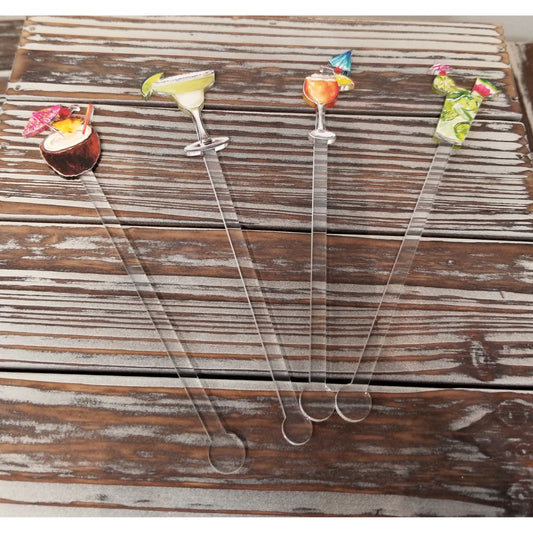 Tropical Drinks Stir Sticks -- Choice of Style - BFF Here