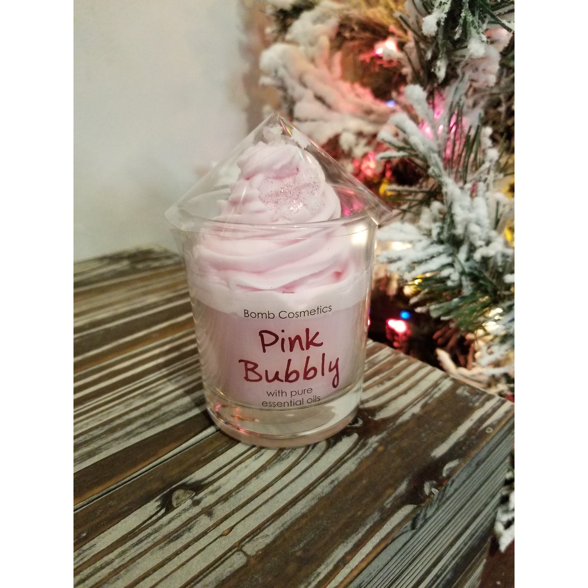 Pink Bubbly Piped Glass Candle by Bomb Cosmetics - BFF Here