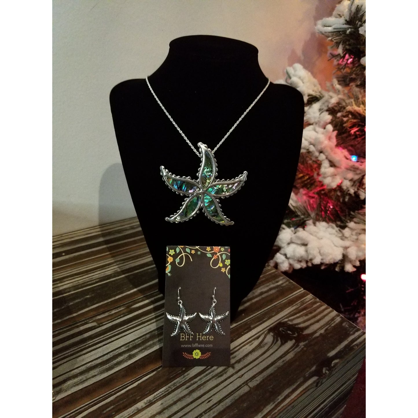 Starfish Abalone Pendant & Earring Set - BFF Here