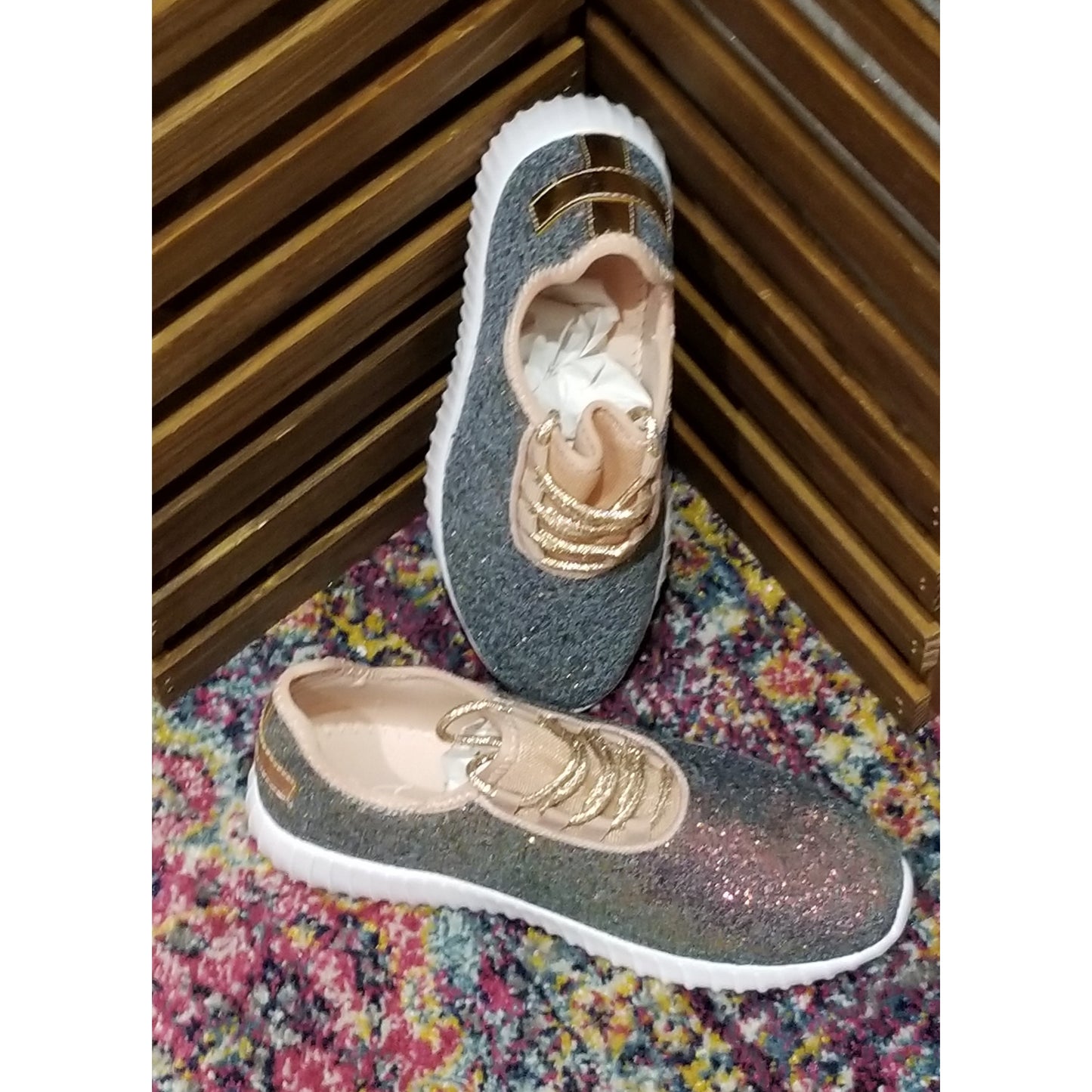 Remy Glitter Sneaker -- Blue Multi - BFF Here