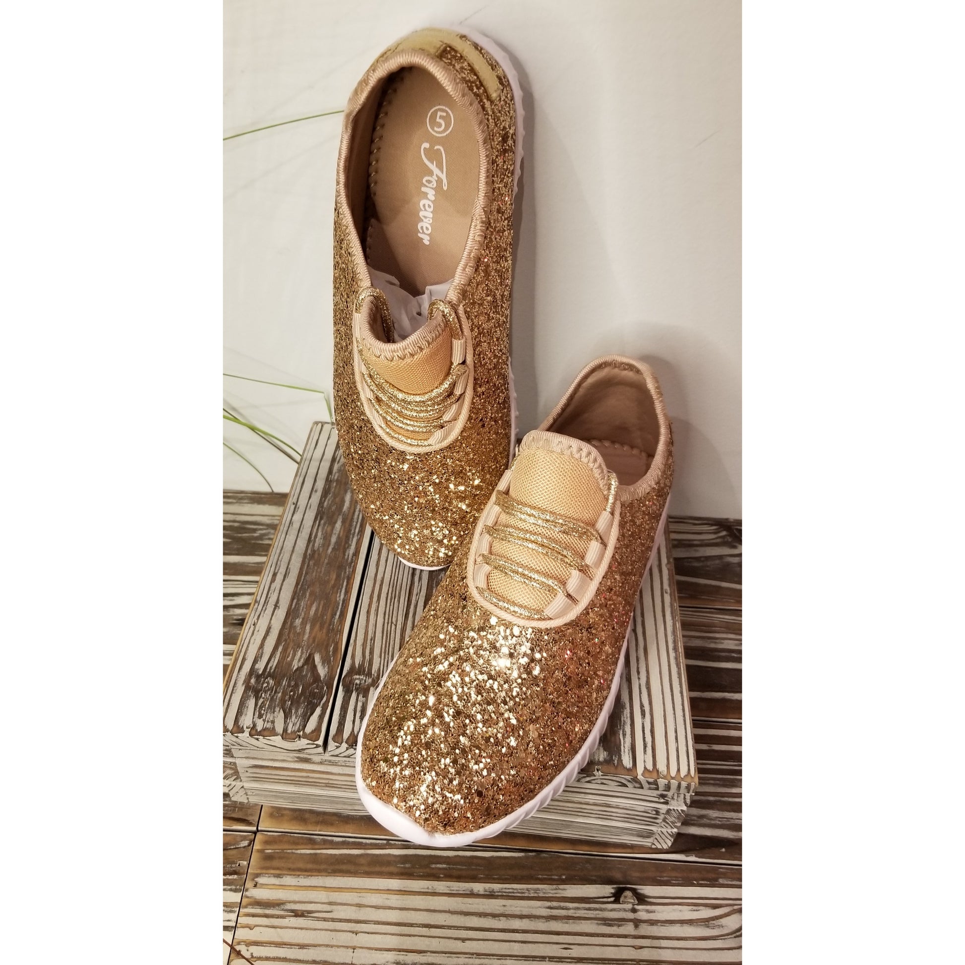 Remy Glitter Sneaker -- Rose Gold - BFF Here