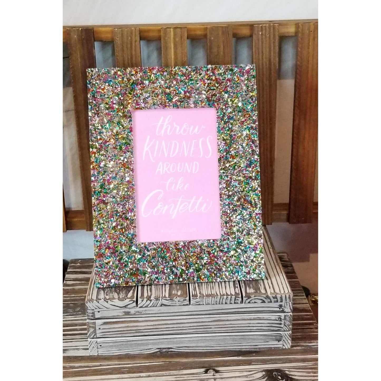 Confetti Acrylic Photo Frame - 4 x 6 - BFF Here