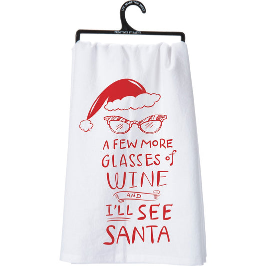 See Santa - Kitchen Towel - BFF Here