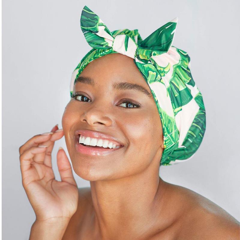 Luxe Shower Cap - Palm Print - BFF Here