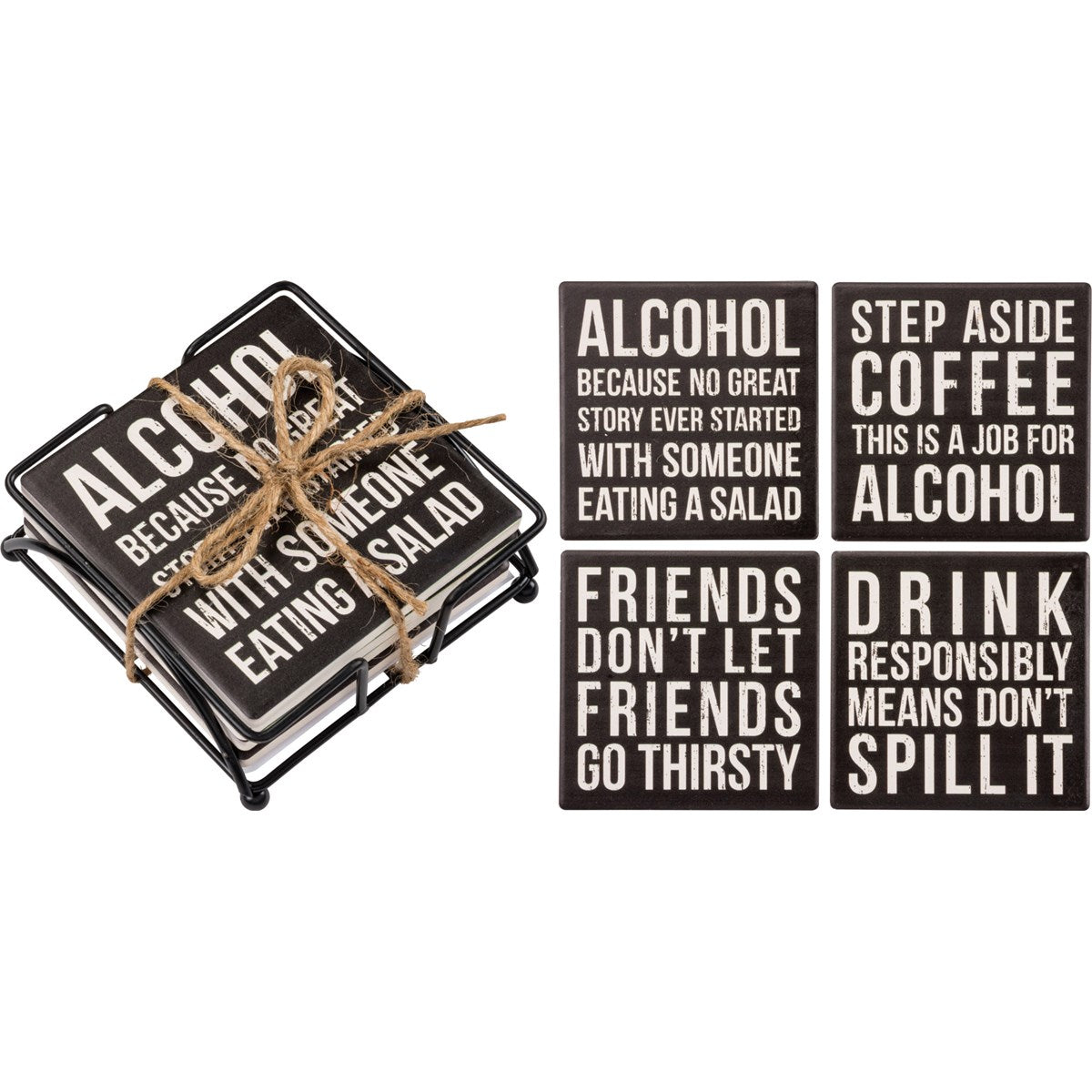 Alcohol -- Stone Coaster Set by PBK - BFF Here