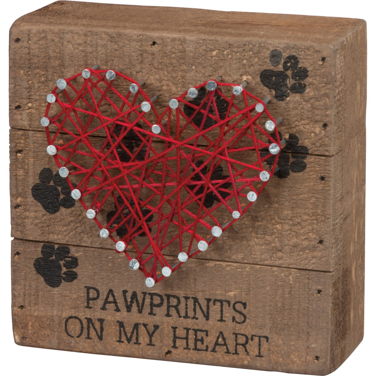 "Pawprints On My Heart"  -- String Art by PBK - BFF Here