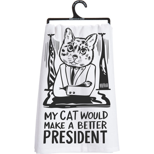 Cat President - Kitchen Towel - BFF Here