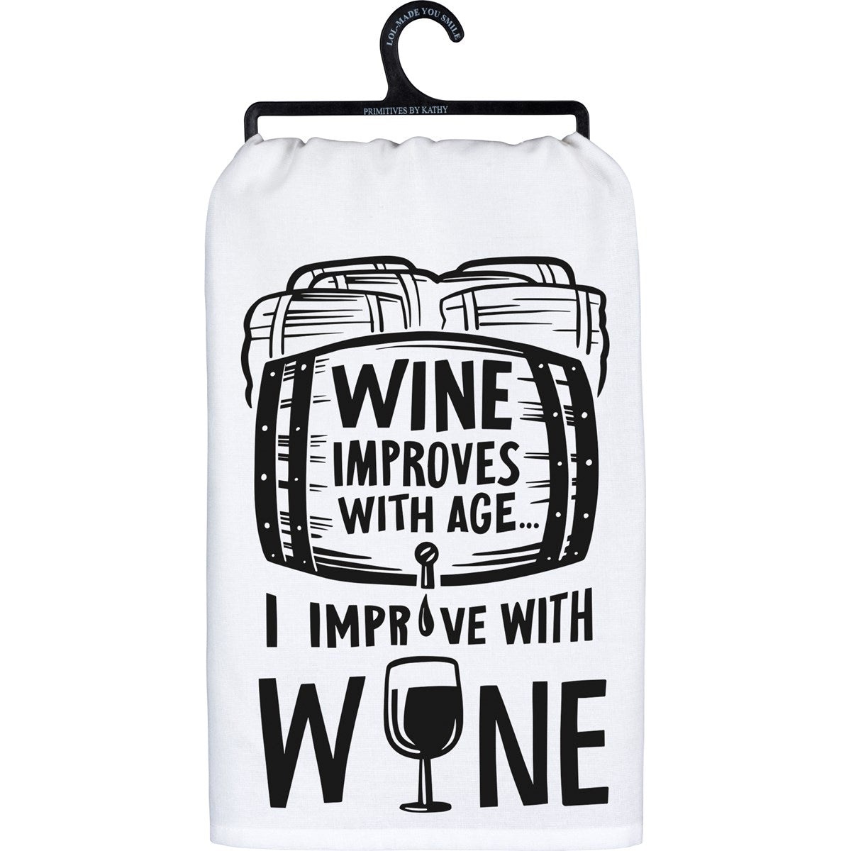 Wine Improves With Age - Kitchen Towel - BFF Here