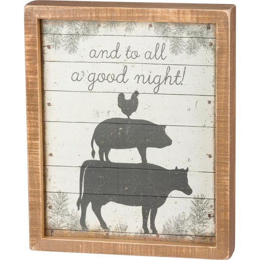 And To All A Good Night - Inset Box Sign - BFF Here