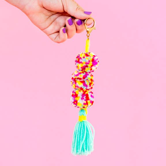 Multi Pom + Tassel Keychain - BFF Here