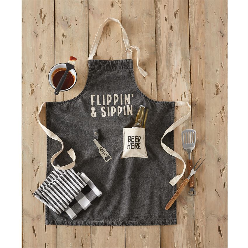 Flippin and Sippin Apron by Mud Pie - BFF Here