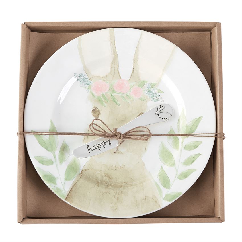 Watercolor Bunny Cheese Plate  by Mud Pie - BFF Here