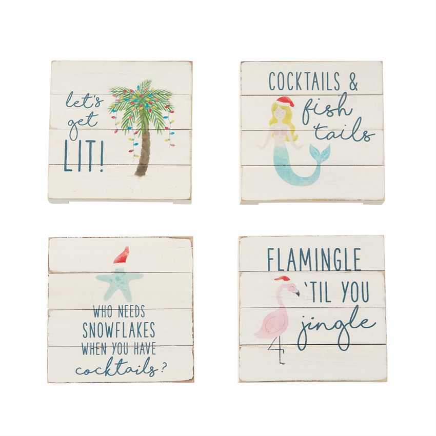 Planked Sea Christmas Coasters by Mud Pie - BFF Here