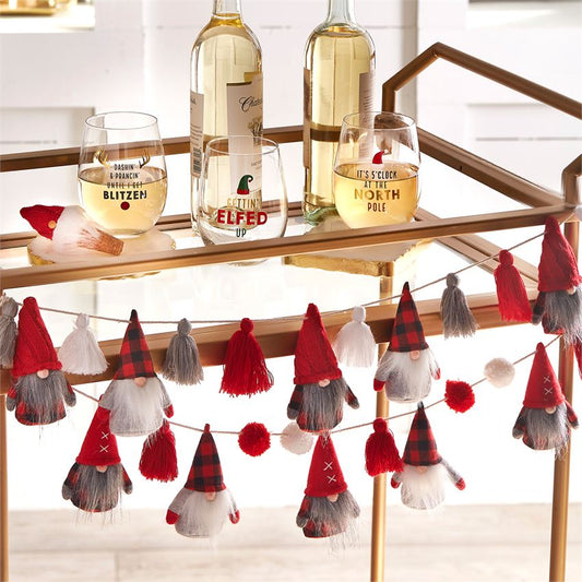 Buffalo Check Tassel Gnome Garland by Mud Pie - BFF Here