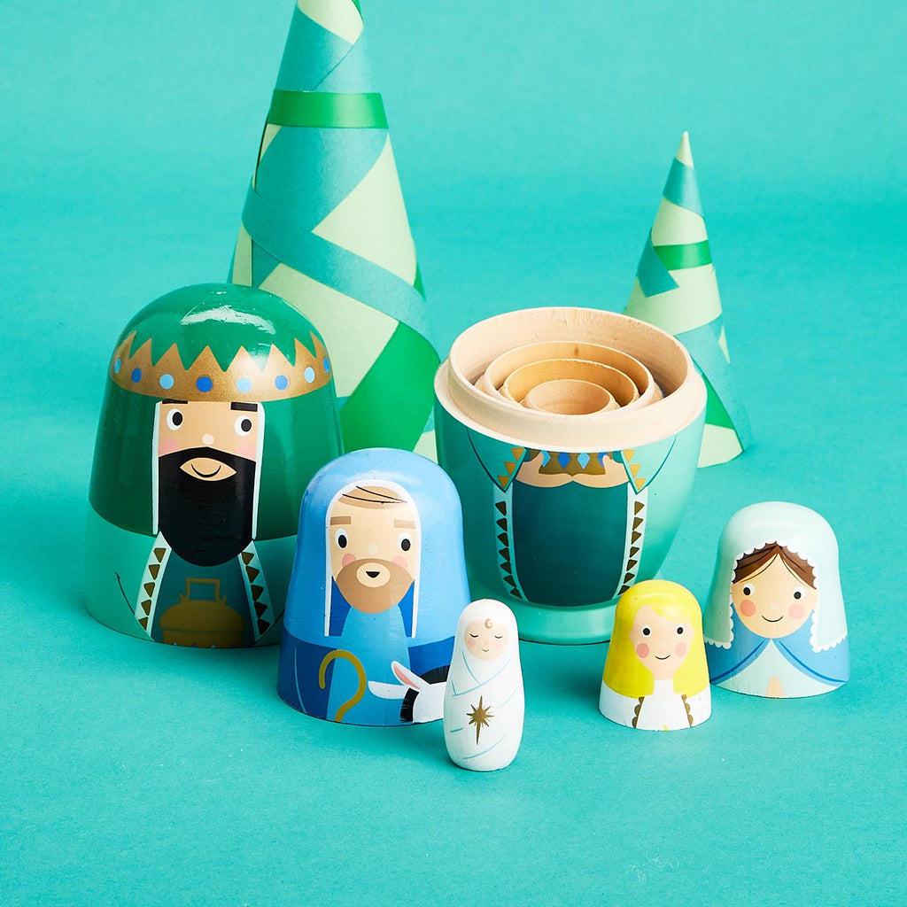 Nativity -- Set of 5 Nesting Dolls - BFF Here