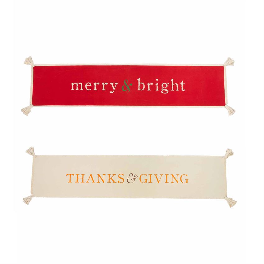 Reversible Holiday Table Runner by Mud Pie - BFF Here