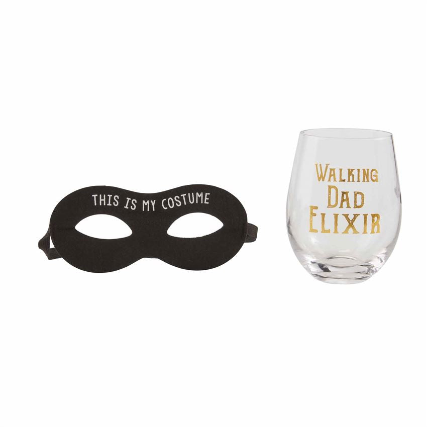 Parent Mask & Wine Set by Mud Pie -- Choice of Mom or Dad - BFF Here