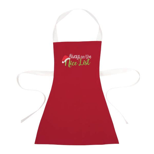 Nice List Children's Size Embroidered Apron - BFF Here