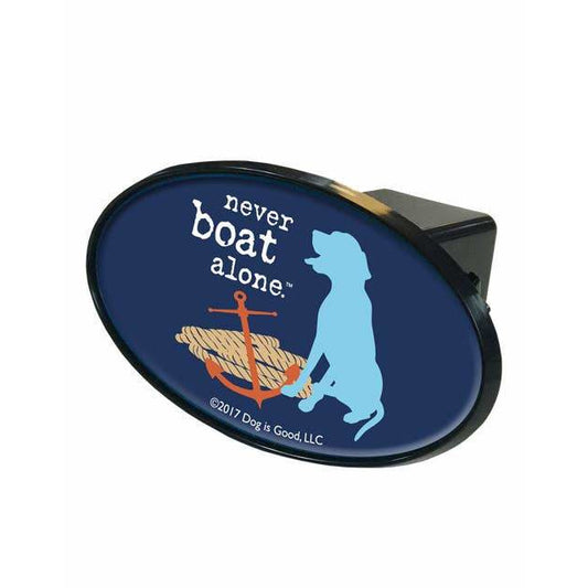 Trailer Hitch Cover: Never Boat Alone - BFF Here