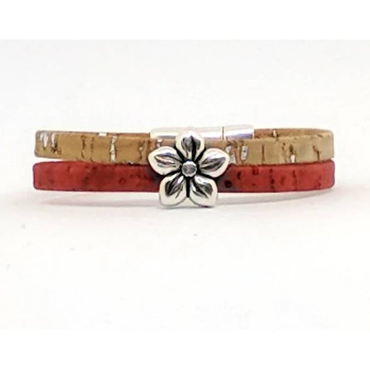 Five Petal Flower Classic Cork Bracelet -- Choice of Size - BFF Here