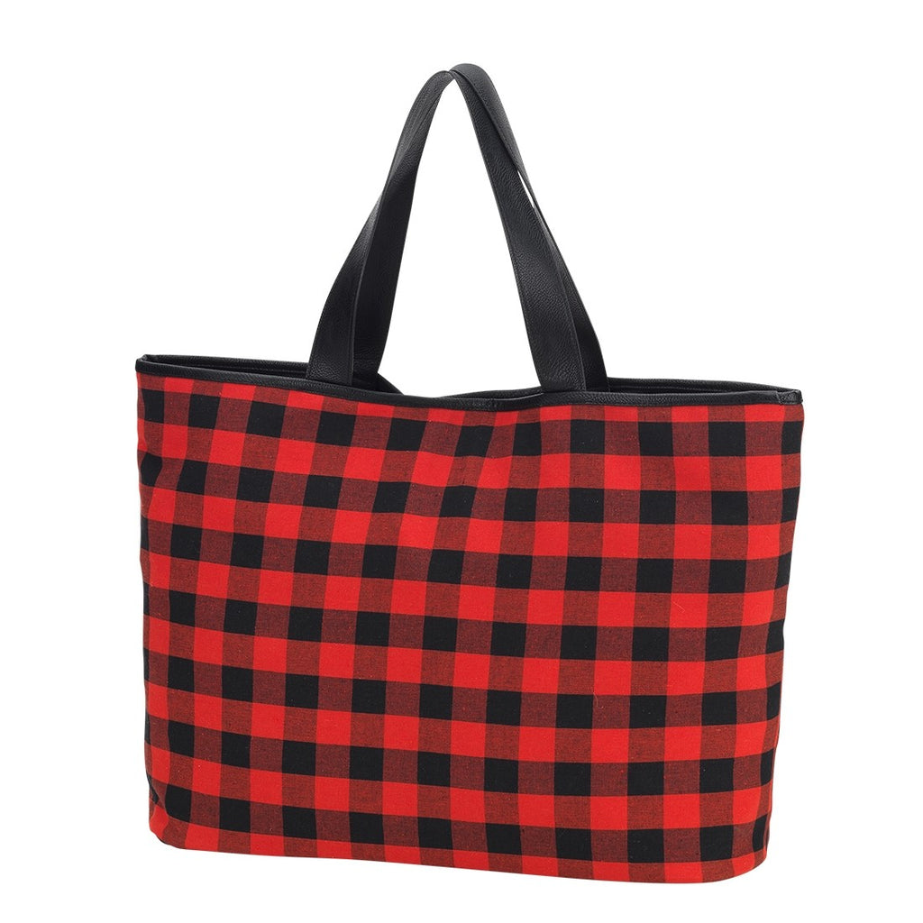 Red Buffalo Check Ally Tote - BFF Here