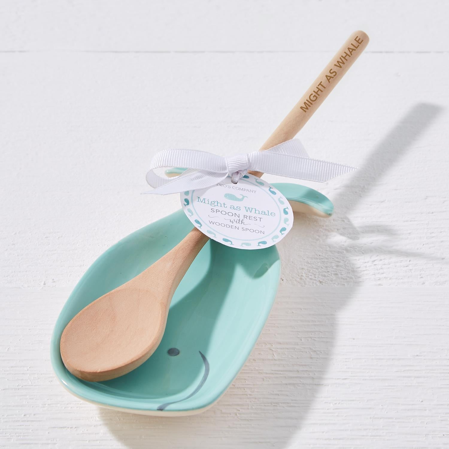 "Might as Whale" Spoon Rest with Wooden Spoon - BFF Here