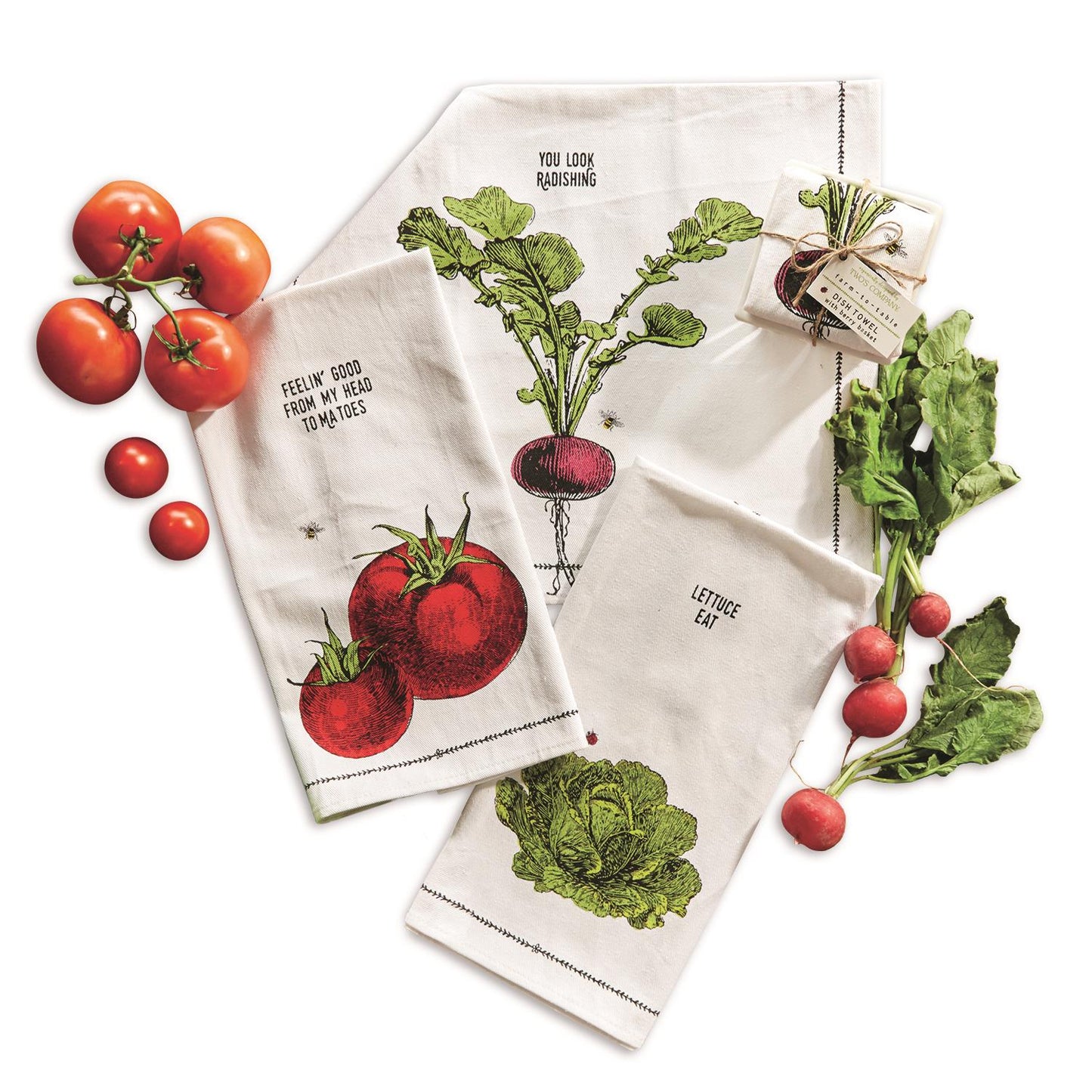 Farm To Table Dishtowel in Fruit Crate Gift -- Choice of Design - BFF Here