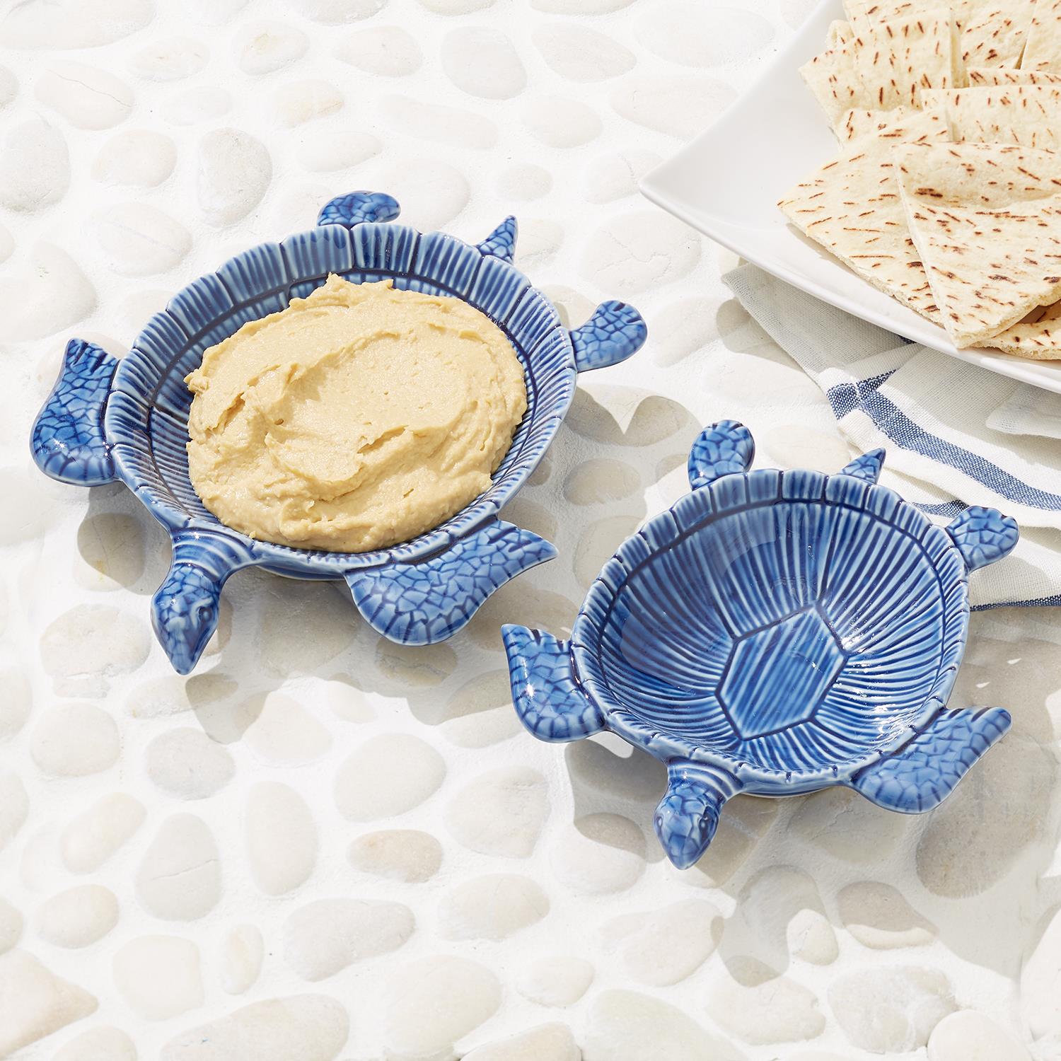 Deep Blue Sea Turtle Bowls -- Set of 2 - BFF Here