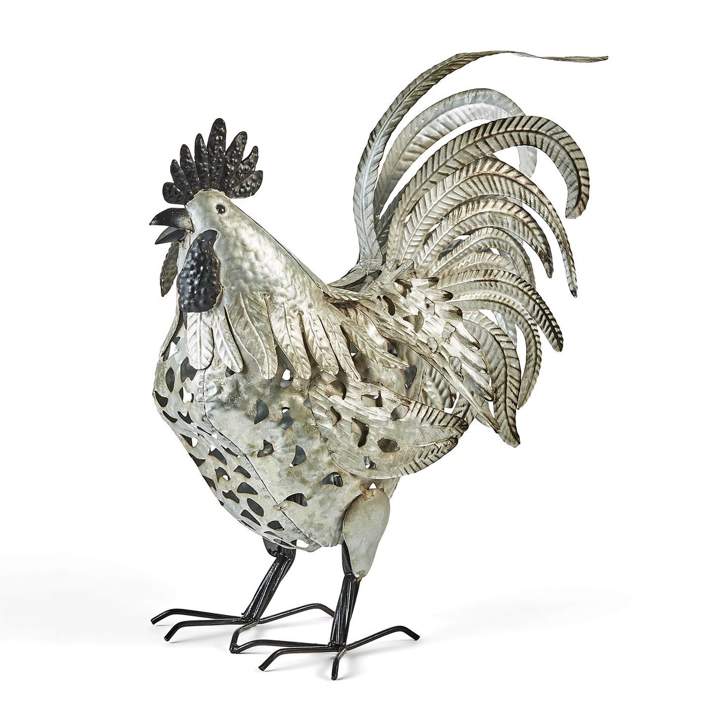 Galvanized Rooster Décor - BFF Here