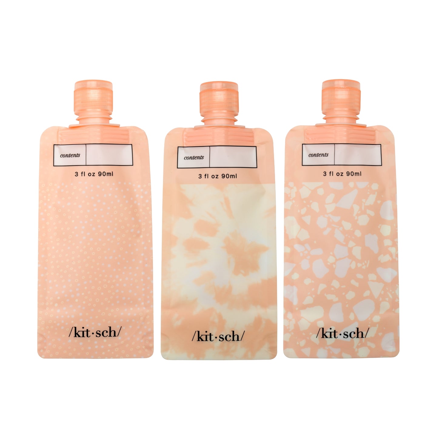 Refillable Travel Pouches 3pc Set - Blush - BFF Here