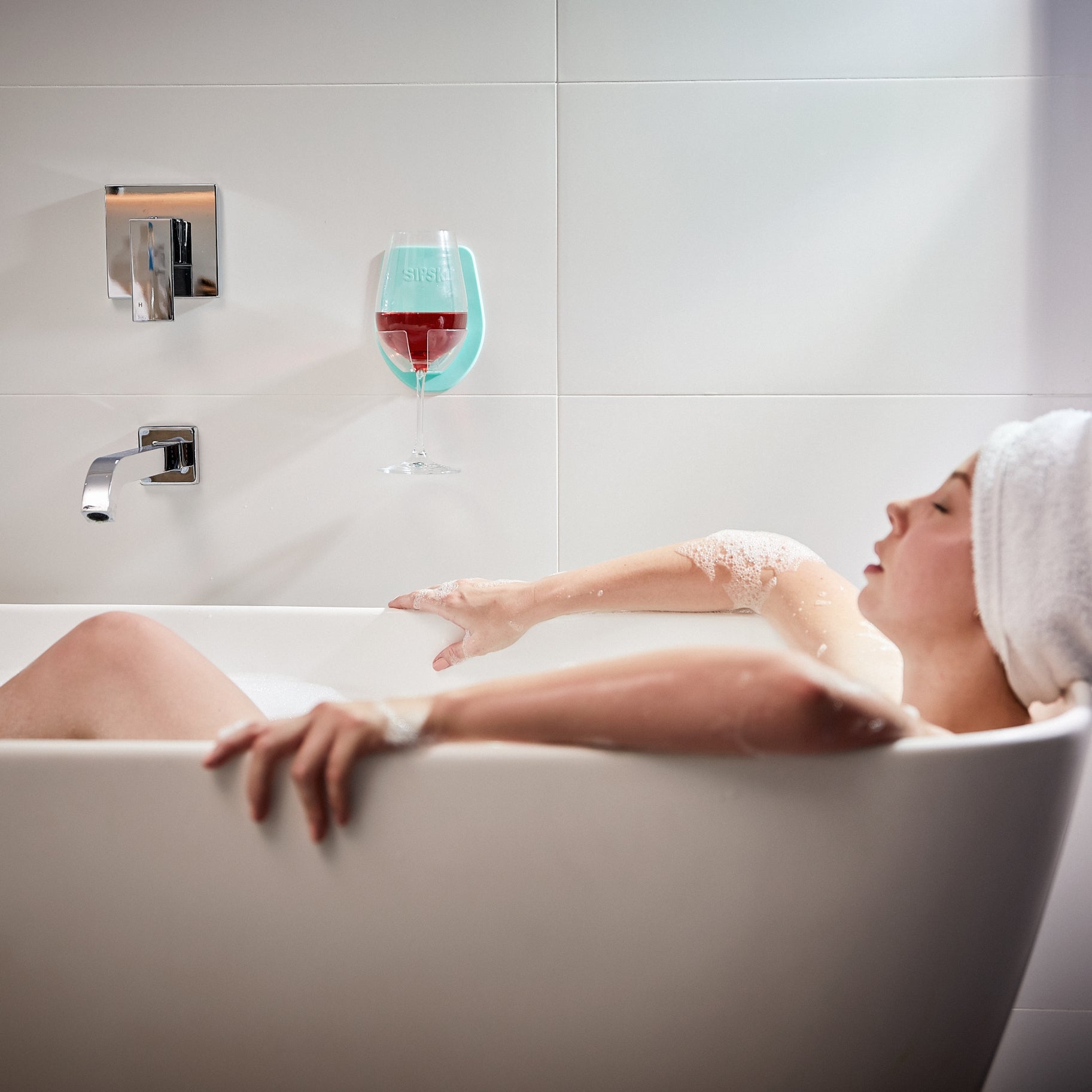 Sudski™ Shower & Bath Wine Holder -- Choice of Color - BFF Here