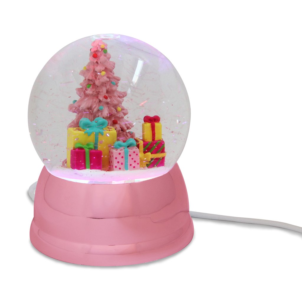Pink Tree USB Powered Snow Globe - BFF Here