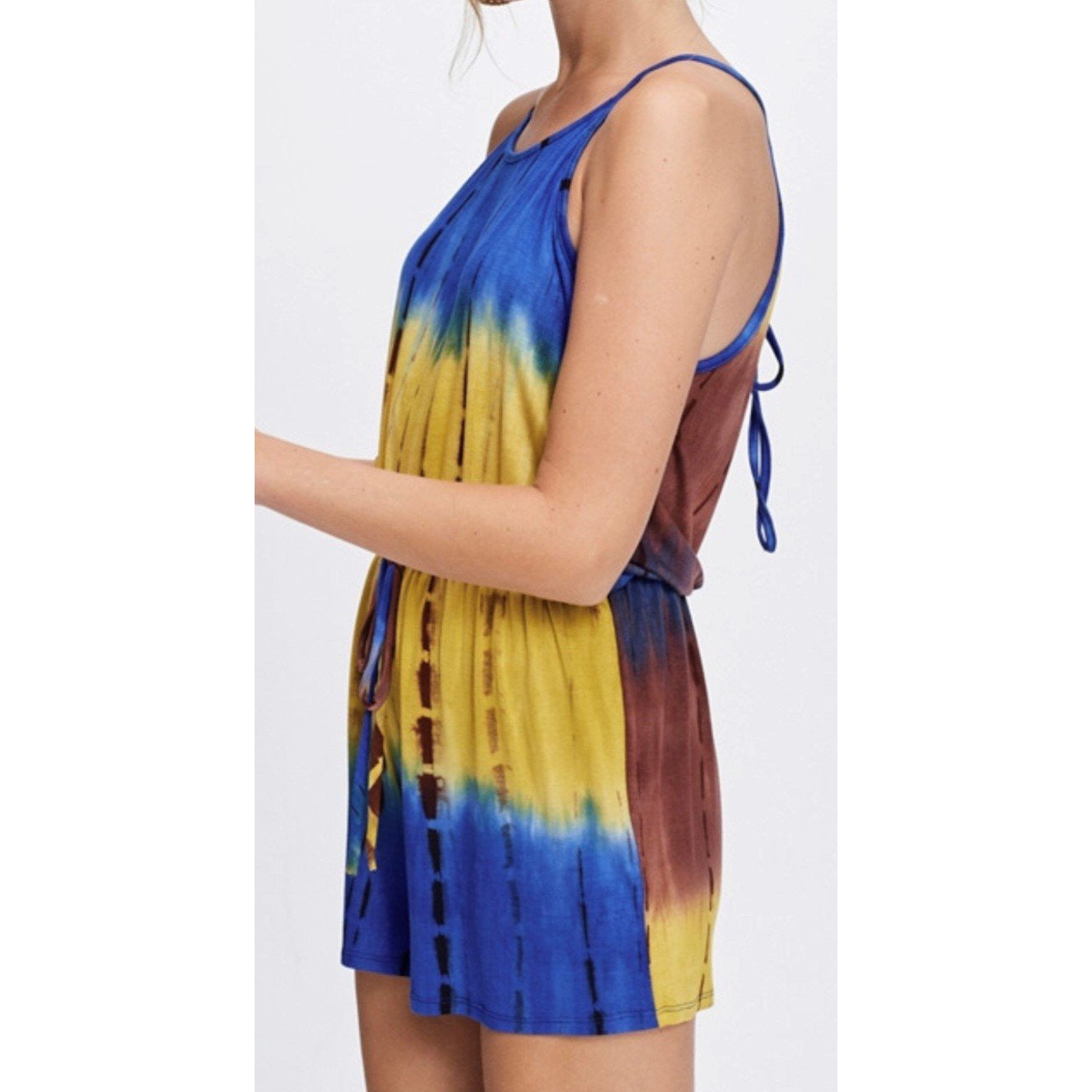 Sleeveless Tie Dye Knit Romper - BFF Here