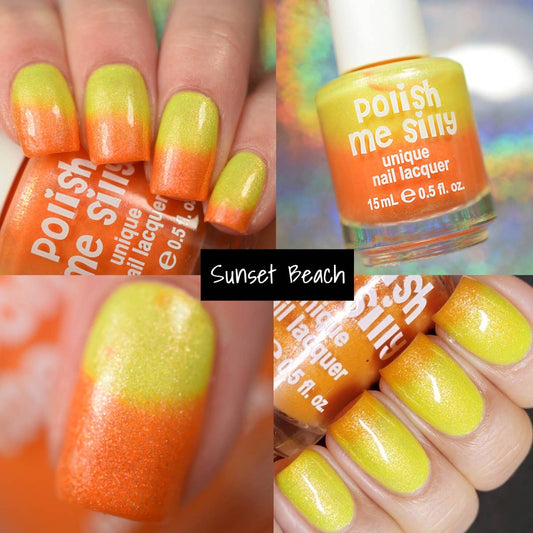 Sunset Beach -- Neon POP Thermal Color Nail Polish - BFF Here