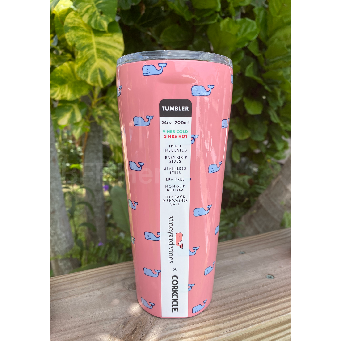 24 oz. Tumbler Vineyard Vines by Corkcicle  -- Vines Whale - BFF Here